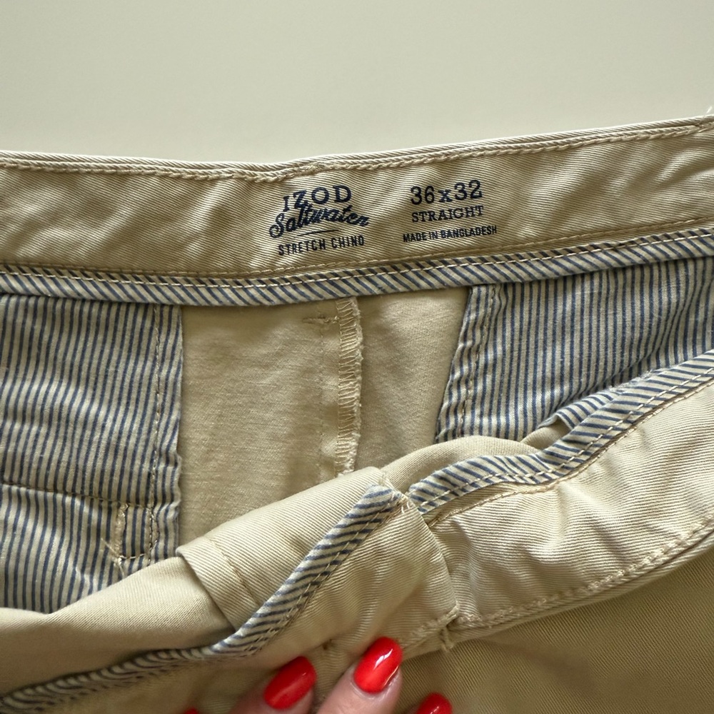 Izod Saltwater Stretch Chino Pants in Beige